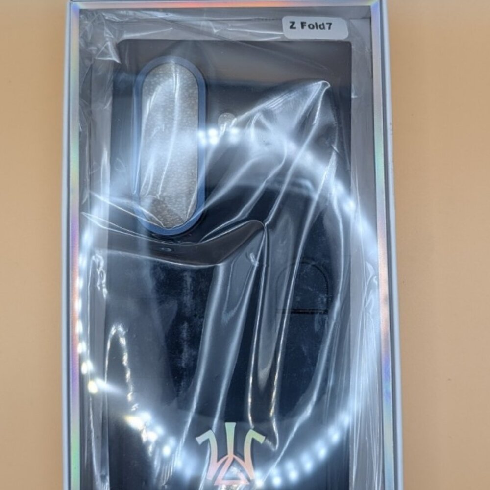 Samsung Galaxy Z Fold 7 Case Wristband Stand Screen & Lens Protector-Blue-Sold